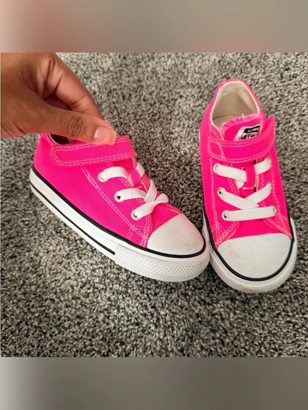 Converse Kids Hot Pink Canvas Low Top Sneakers